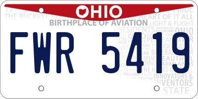 OH license plate FWR5419