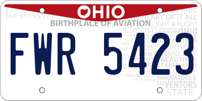 OH license plate FWR5423