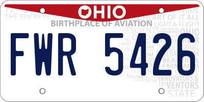 OH license plate FWR5426