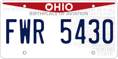 OH license plate FWR5430