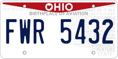 OH license plate FWR5432
