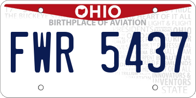 OH license plate FWR5437