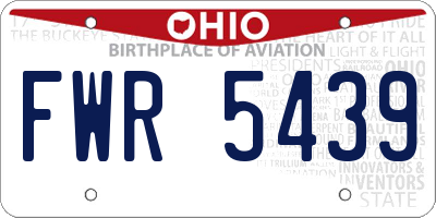 OH license plate FWR5439