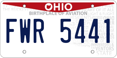 OH license plate FWR5441