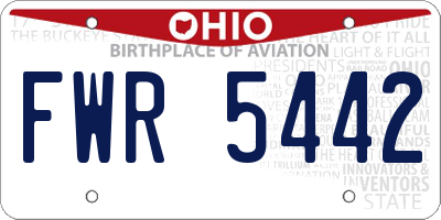 OH license plate FWR5442