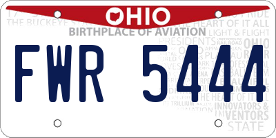 OH license plate FWR5444