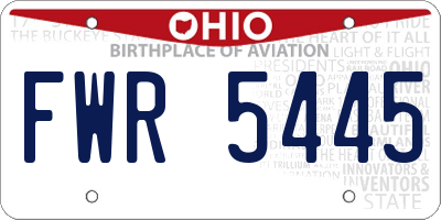 OH license plate FWR5445