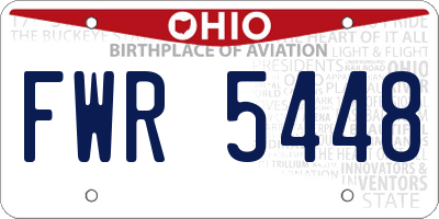 OH license plate FWR5448