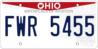 OH license plate FWR5455