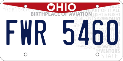 OH license plate FWR5460