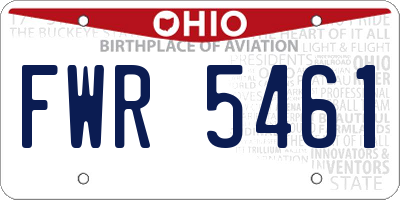 OH license plate FWR5461