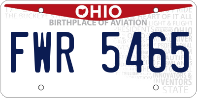 OH license plate FWR5465