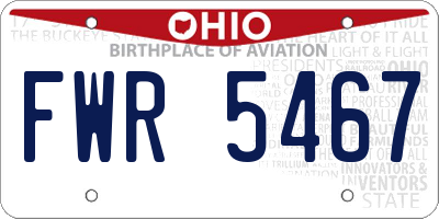 OH license plate FWR5467