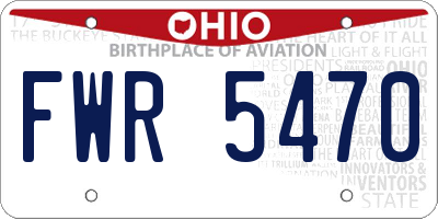 OH license plate FWR5470