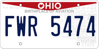 OH license plate FWR5474