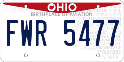 OH license plate FWR5477