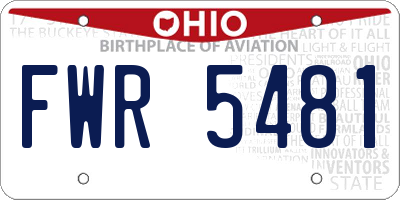 OH license plate FWR5481