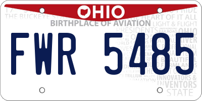 OH license plate FWR5485
