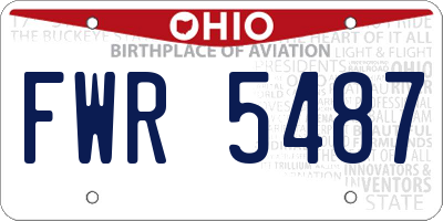 OH license plate FWR5487
