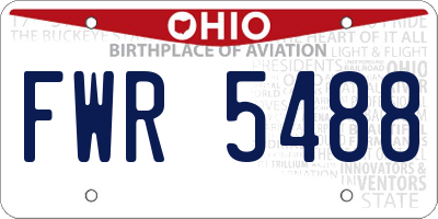 OH license plate FWR5488
