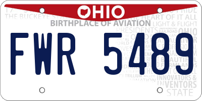 OH license plate FWR5489