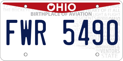 OH license plate FWR5490