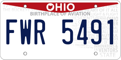OH license plate FWR5491