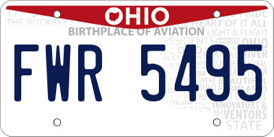 OH license plate FWR5495