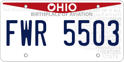 OH license plate FWR5503