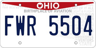 OH license plate FWR5504