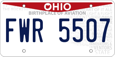 OH license plate FWR5507