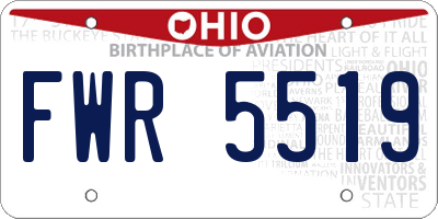 OH license plate FWR5519