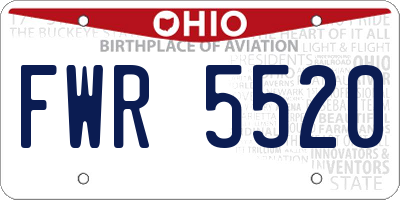 OH license plate FWR5520