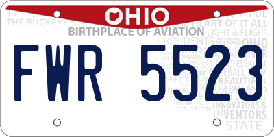 OH license plate FWR5523