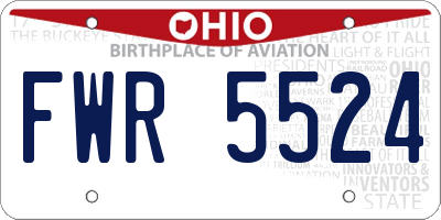OH license plate FWR5524
