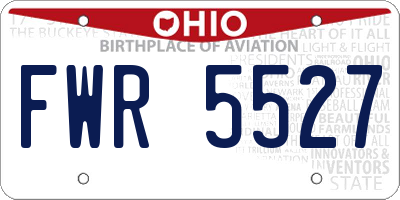 OH license plate FWR5527