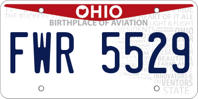 OH license plate FWR5529