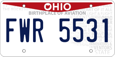 OH license plate FWR5531
