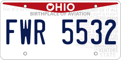 OH license plate FWR5532