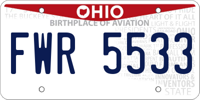 OH license plate FWR5533