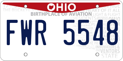 OH license plate FWR5548