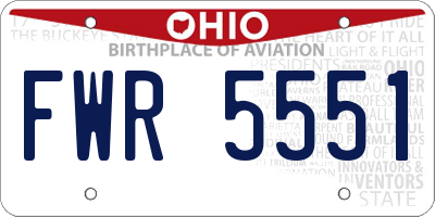 OH license plate FWR5551