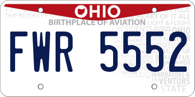 OH license plate FWR5552