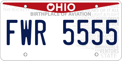 OH license plate FWR5555