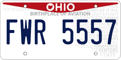 OH license plate FWR5557