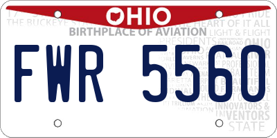 OH license plate FWR5560