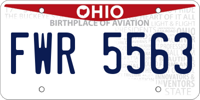OH license plate FWR5563