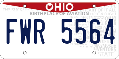 OH license plate FWR5564
