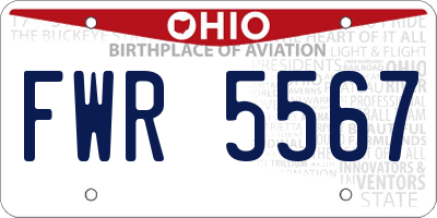 OH license plate FWR5567
