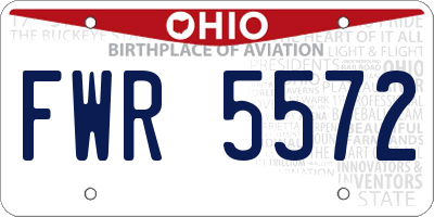 OH license plate FWR5572